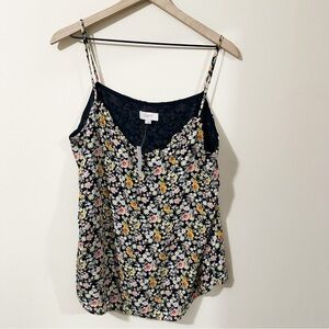 NWT Loft Outlet Floral Flowy Blouse Tank Top Sleeveless Colorful Size Large